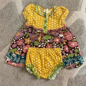 Matilda Jane - Fall Floral Dress & Diaper Cover - Size 6-12m.